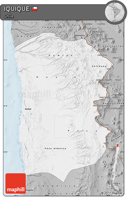 Gray Map of IQUIQUE