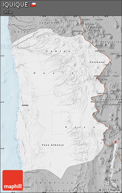 Gray Map of IQUIQUE