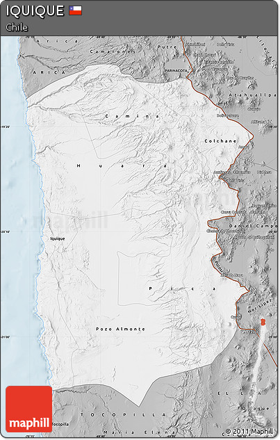 Gray Map of IQUIQUE