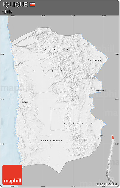 Gray Map of IQUIQUE, single color outside