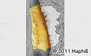 Physical Map of IQUIQUE, darken, desaturated