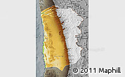 Physical Map of IQUIQUE, darken, semi-desaturated