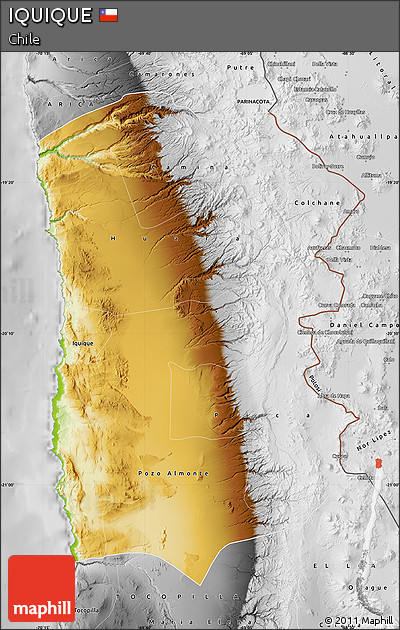 Physical Map of IQUIQUE, desaturated