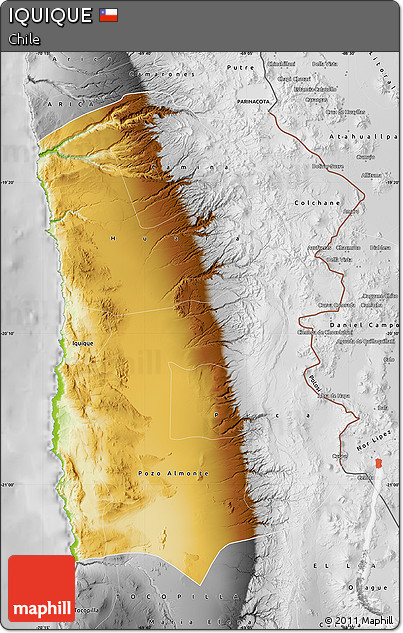 Physical Map of IQUIQUE, desaturated