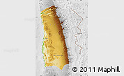 Physical Map of IQUIQUE, lighten, desaturated