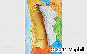 Physical Map of IQUIQUE, political shades outside