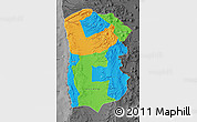 Political Map of IQUIQUE, darken, desaturated