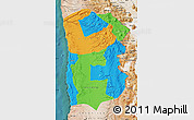 Political Map of IQUIQUE, satellite outside