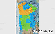 Political Map of IQUIQUE, semi-desaturated