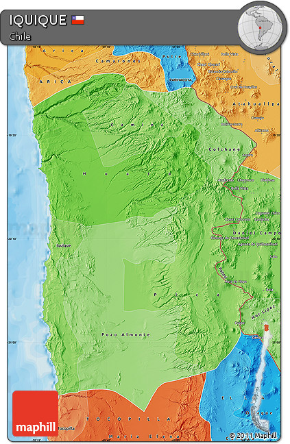 Political Shades Map of IQUIQUE