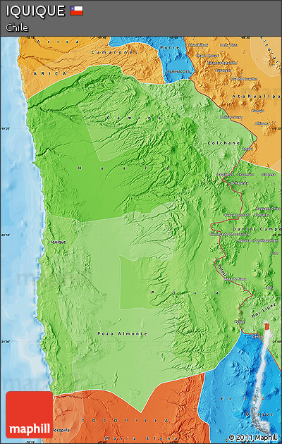 Political Shades Map of IQUIQUE