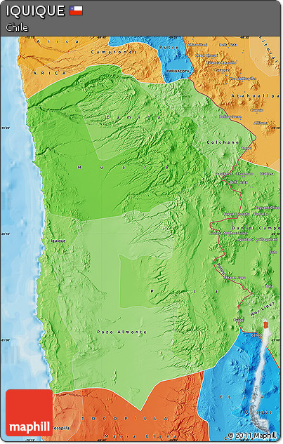 Political Shades Map of IQUIQUE