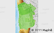 Political Shades Map of IQUIQUE, physical outside