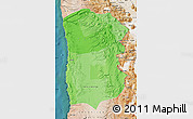 Political Shades Map of IQUIQUE, satellite outside