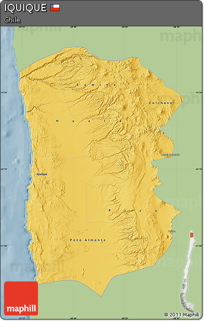 Savanna Style Map of IQUIQUE, single color outside