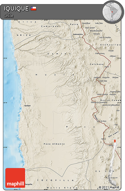 Shaded Relief Map of IQUIQUE
