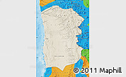 Shaded Relief Map of IQUIQUE, political outside