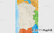 Shaded Relief Map of IQUIQUE, political shades outside