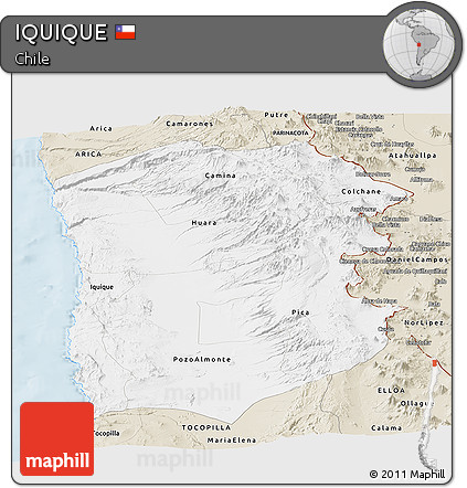 Classic Style Panoramic Map of IQUIQUE