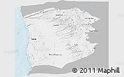 Gray Panoramic Map of IQUIQUE, single color outside