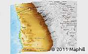 Physical Panoramic Map of IQUIQUE