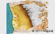 Physical Panoramic Map of IQUIQUE, satellite outside