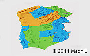 Political Panoramic Map of IQUIQUE, cropped outside