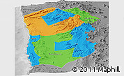 Political Panoramic Map of IQUIQUE, desaturated