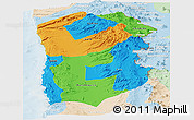 Political Panoramic Map of IQUIQUE, lighten