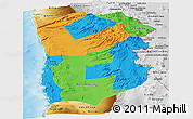 Political Panoramic Map of IQUIQUE, physical outside