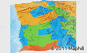 Political Panoramic Map of IQUIQUE, political shades outside