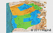 Political Panoramic Map of IQUIQUE, satellite outside