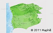 Political Shades Panoramic Map of IQUIQUE, single color outside