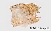 Satellite Panoramic Map of IQUIQUE, cropped outside
