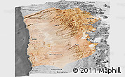 Satellite Panoramic Map of IQUIQUE, desaturated