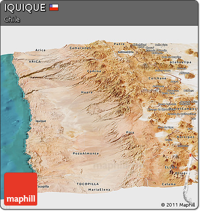 Satellite Panoramic Map of IQUIQUE