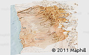 Satellite Panoramic Map of IQUIQUE, lighten