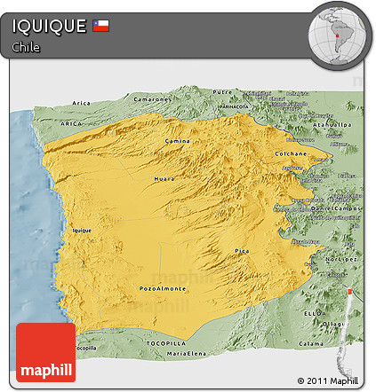 Savanna Style Panoramic Map of IQUIQUE