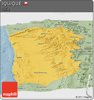 Savanna Style Panoramic Map of IQUIQUE