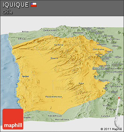 Savanna Style Panoramic Map of IQUIQUE