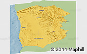 Savanna Style Panoramic Map of IQUIQUE, single color outside
