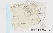 Shaded Relief Panoramic Map of IQUIQUE, lighten