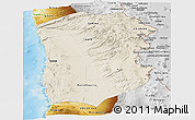 Shaded Relief Panoramic Map of IQUIQUE, physical outside