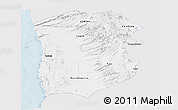 Silver Style Panoramic Map of IQUIQUE, single color outside