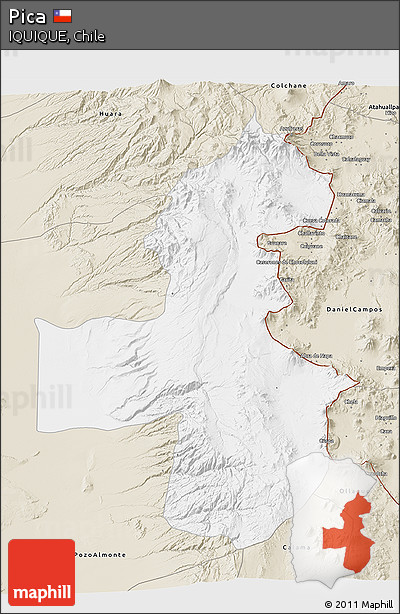 Classic Style 3D Map of Pica