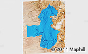 Political 3D Map of Pica, satellite outside