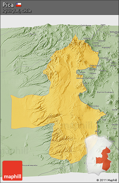 Savanna Style 3D Map of Pica