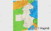 Shaded Relief 3D Map of Pica, political outside