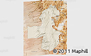 Shaded Relief 3D Map of Pica, satellite outside