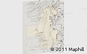 Shaded Relief 3D Map of Pica, semi-desaturated